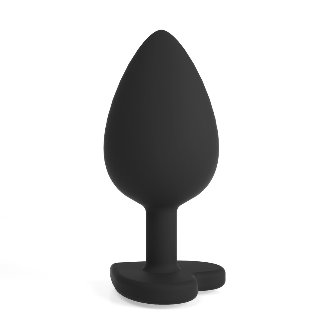 Cuore - Anale Plug met Vier Verwisselbare Edelstenen - Groot - Zwart - Afbeelding 3