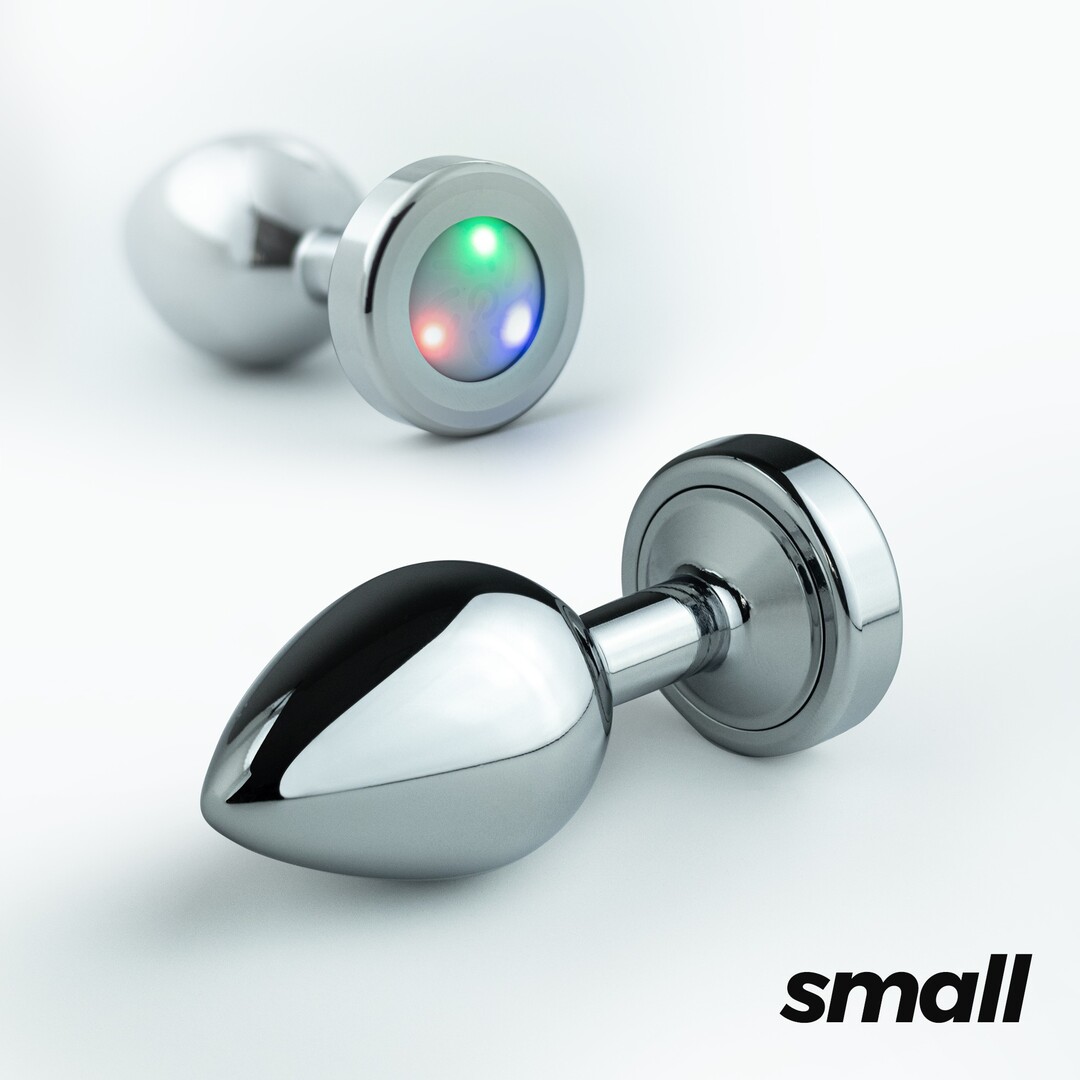 Borealis - Metalen Anale Plug met LED RGB - Klein - Zilver