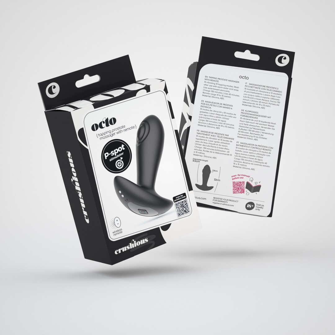 Octo - Tapping Anale Plug met Afstandsbediening - Zwart - Afbeelding 2