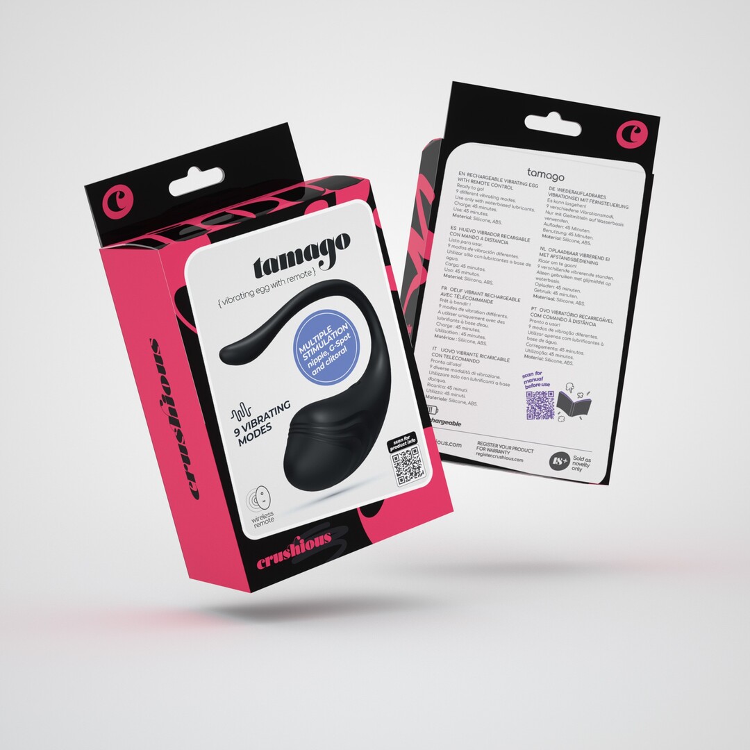 Tamago - Oplaadbaar Vibrerend Ei met Afstandsbediening - Zwart - Afbeelding 2