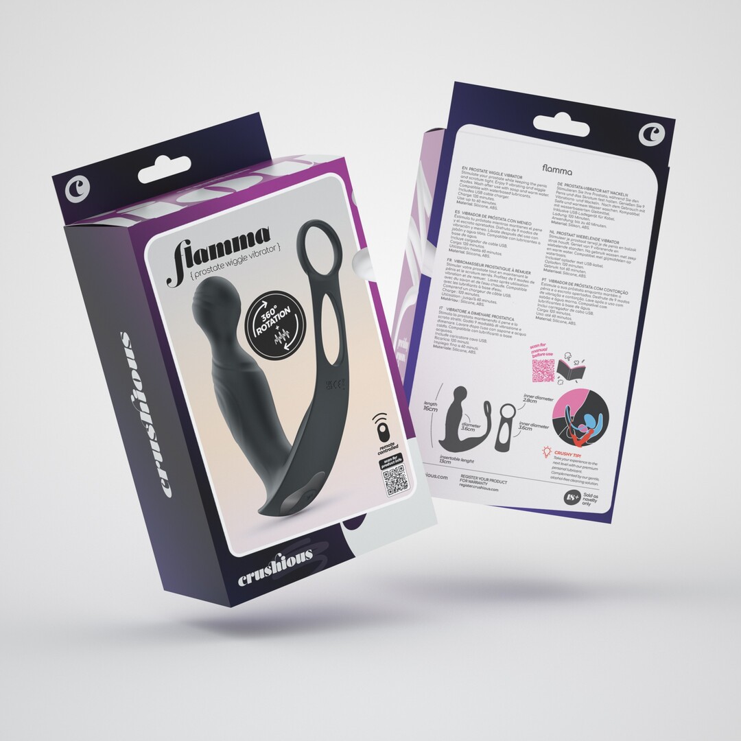 Flamma - Vibrerende Prostaatmassager met Balriem en Cockring - Zwart - Afbeelding 2