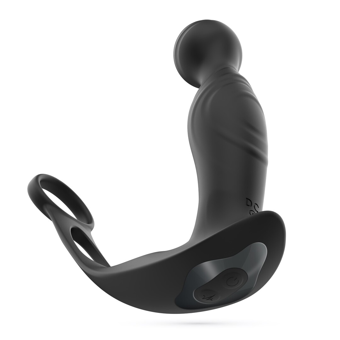 Flamma - Vibrerende Prostaatmassager met Balriem en Cockring - Zwart - Afbeelding 3