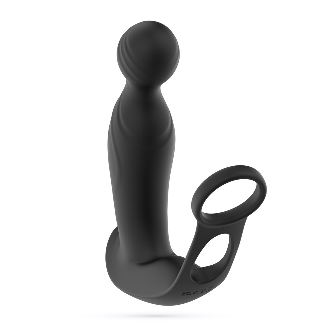 Flamma - Vibrerende Prostaatmassager met Balriem en Cockring - Zwart - Afbeelding 4