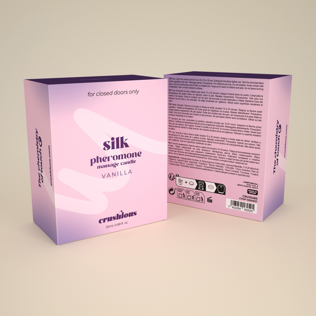 Silk - Massage Candle with Pheromones and Vanilla Scent - 0.68 fl oz / 20 ml - Afbeelding 4