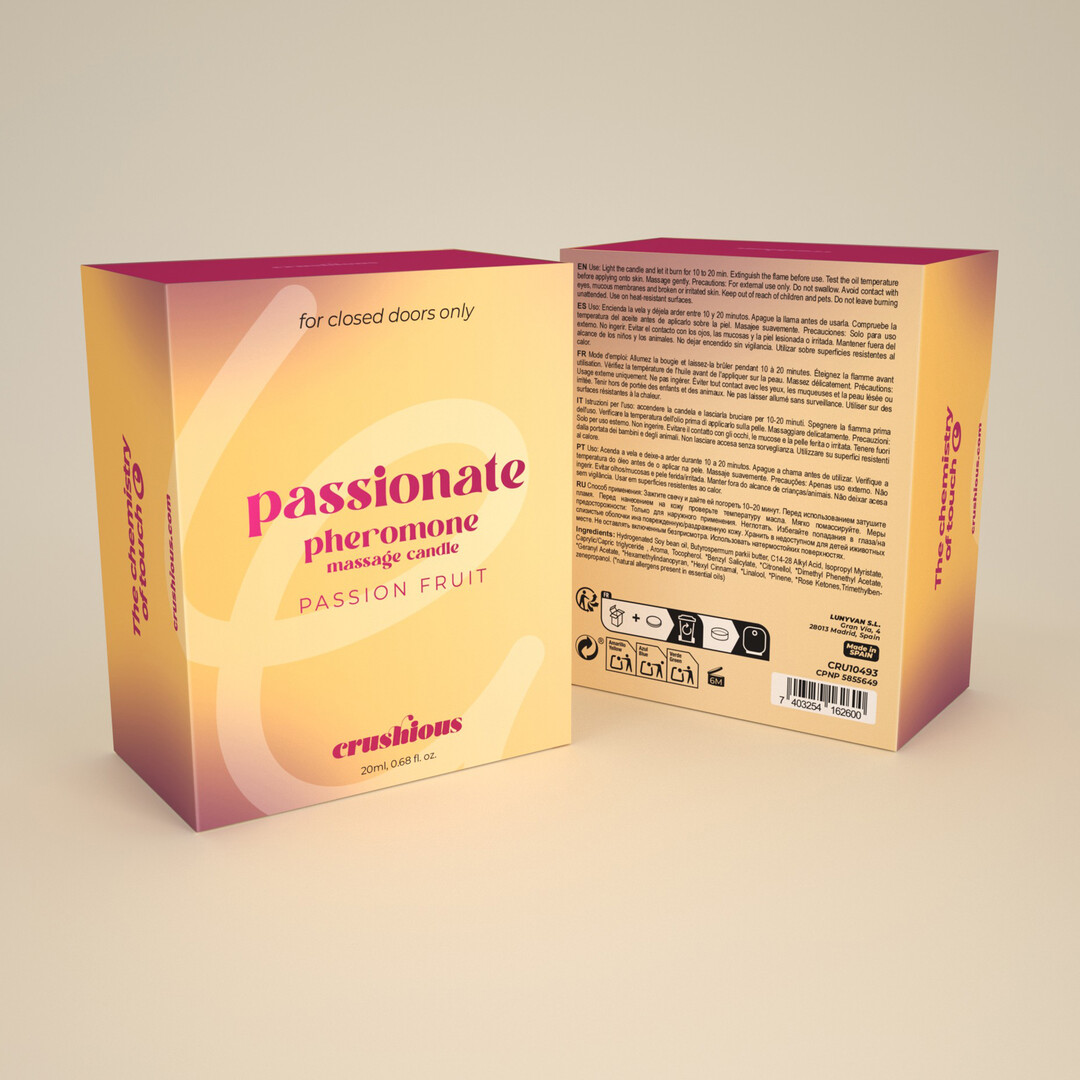 Passionate - Massage Candle with Pheromones and Passion Fruit Scent - 0.68 fl oz / 20 ml - Afbeelding 4