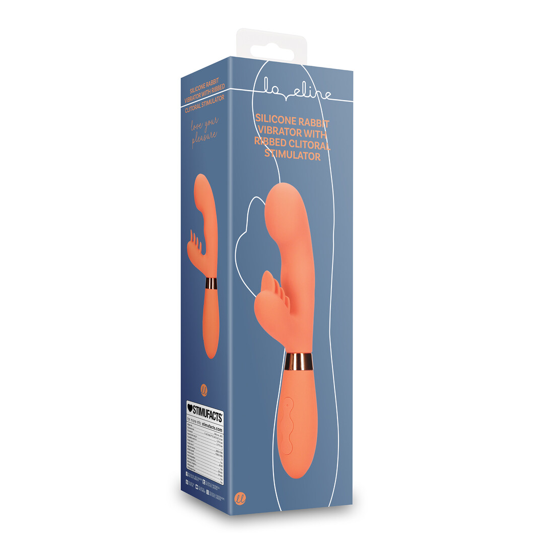Siliconen Rabbit Vibrator met Geribbelde Clitorale Stimulator - Glazed Carrots - Afbeelding 2