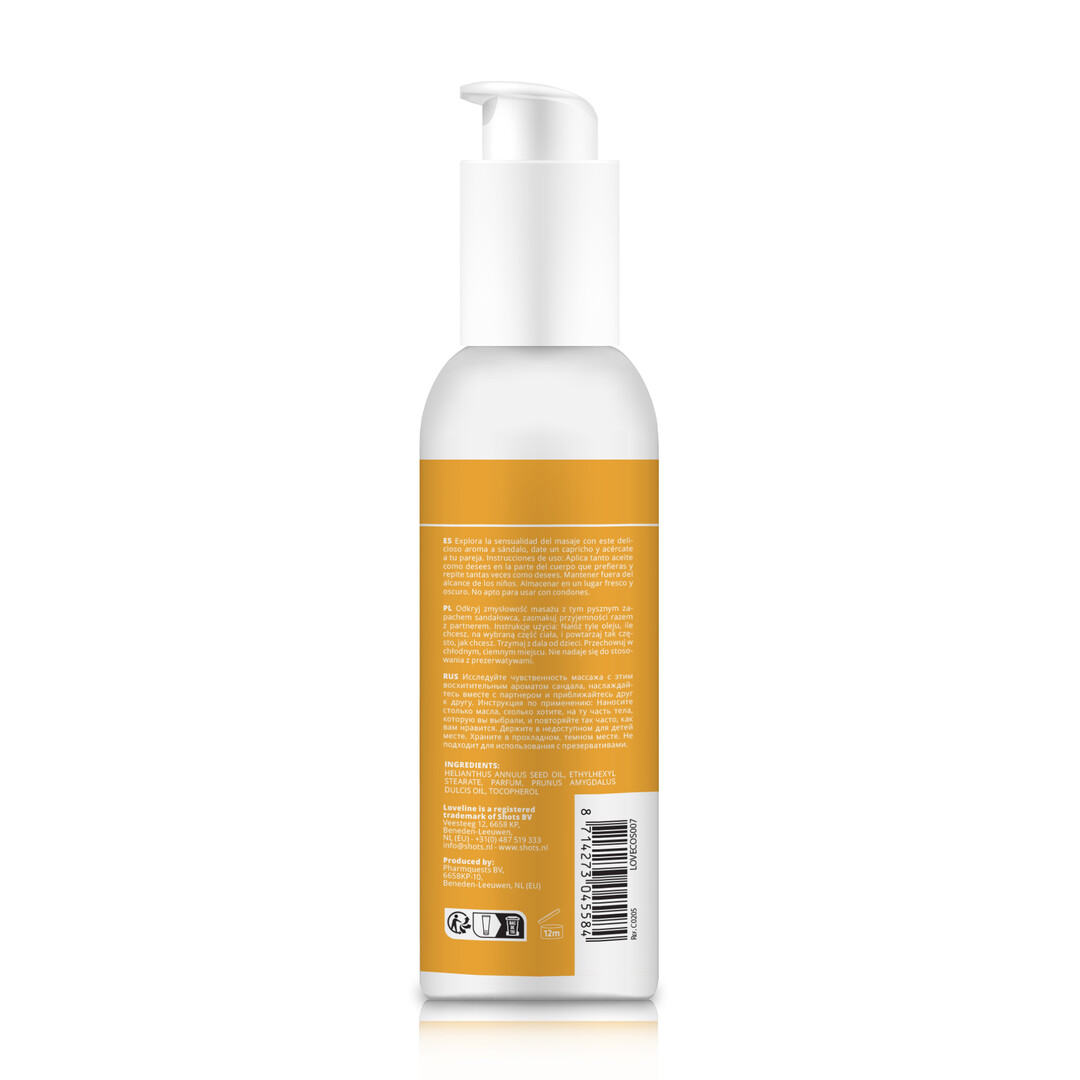 Massageolie - Sensuele Sandelhout - 5.1 fl oz / 150 ml - Afbeelding 2