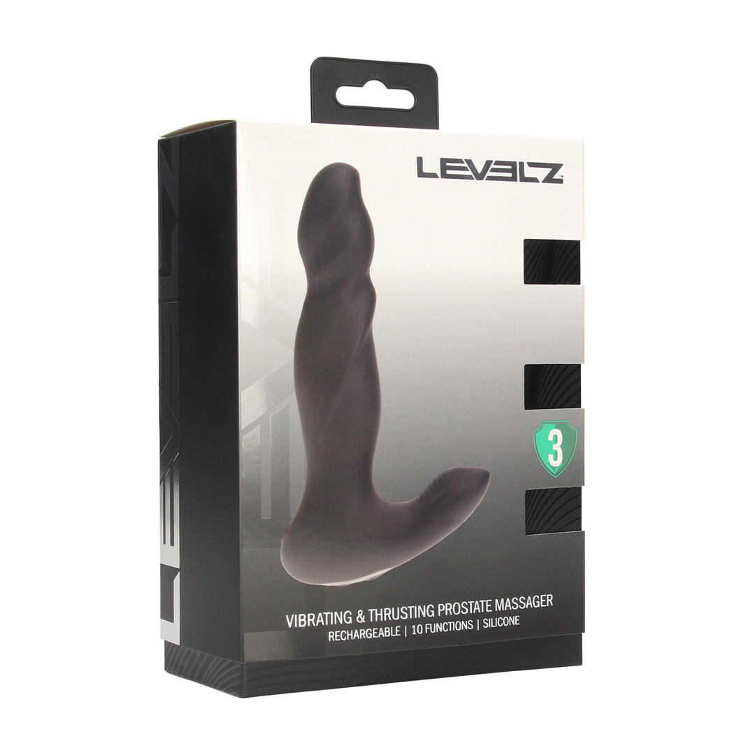 Vibrerende en Duwende Siliconen Prostaatmassager - Zwart - Afbeelding 2