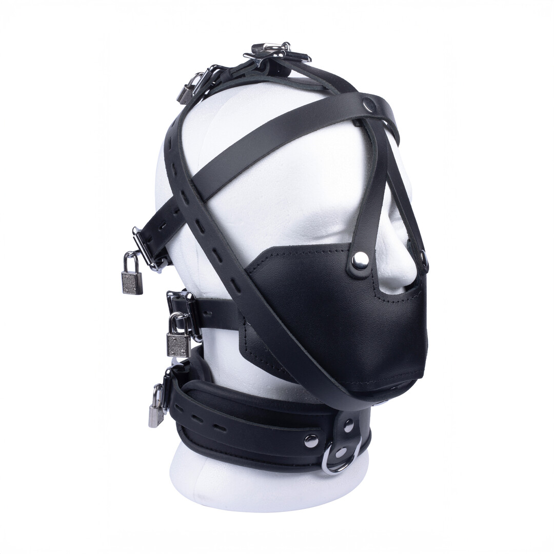 Leren Masker - Zwart - Afbeelding 2