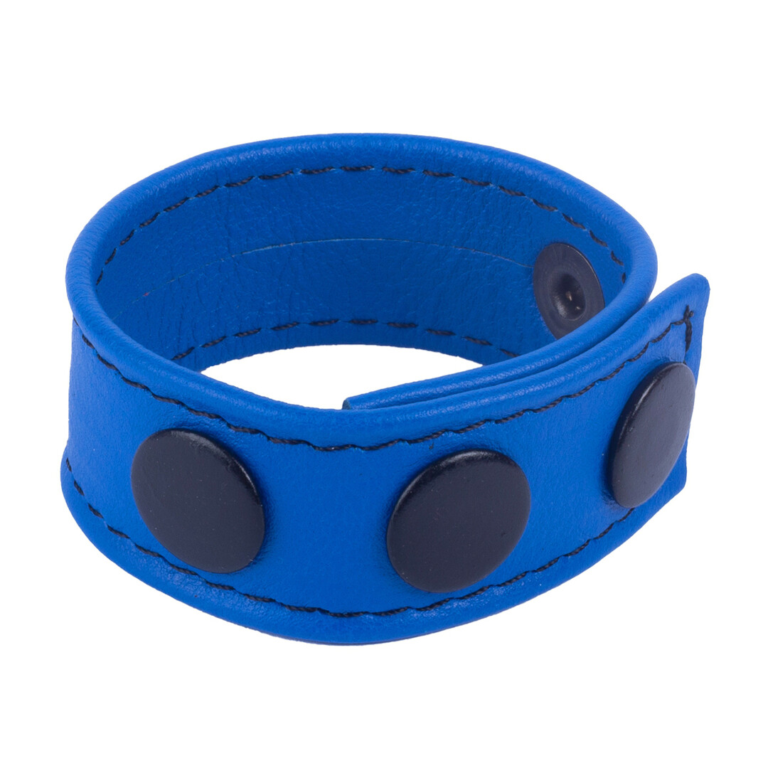 Cocky - Verstelbare Leren Cockring - Blauw - Afbeelding 3