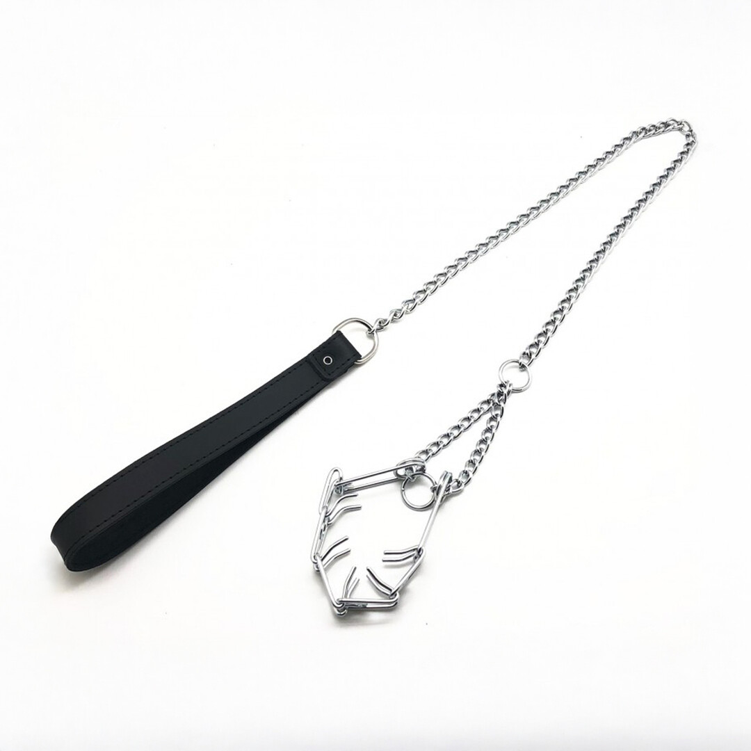 Leiband met Choker voor Penis - Zwart/Zilver - Afbeelding 3