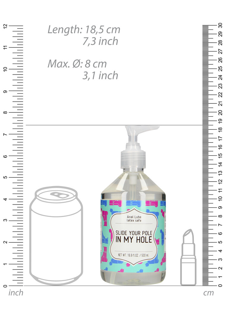 Slide Your Pole In My Hole - Waterbased Lubricant - 17 fl oz / 500 ml - Afbeelding 4